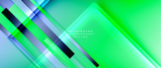 Fototapeta premium Dynamic lines on fluid color gradient. Trendy geometric abstract background for your text, logo or graphics