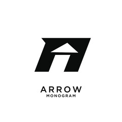 Obraz premium arrow with initial A simple letter logo design with isolated background