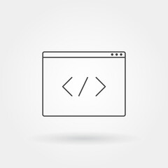 tag code icon single isolated with modern line or outline style