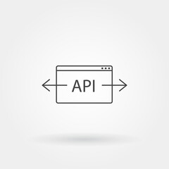 api icon single isolated with modern line or outline style