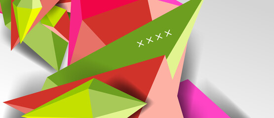 3d low poly abstract shape background vector illustration