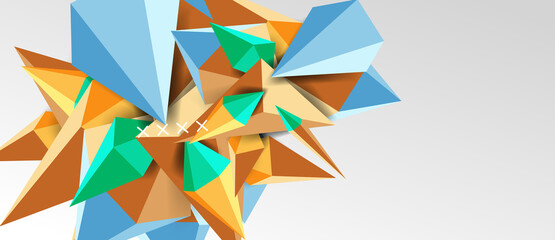 3d low poly abstract shape background vector illustration