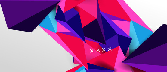 3d low poly abstract shape background vector illustration