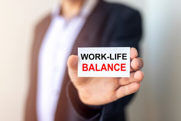 Work life balance concept text inscription. Healthy lifestyle