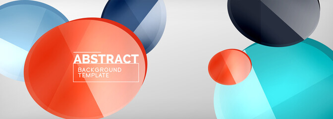 Abstract glossy round shapes vector background. Vector futuristic illustration for covers, banners, flyers and posters and other