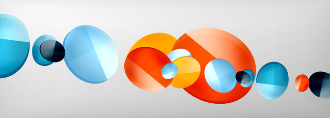 Abstract glossy round shapes vector background. Vector futuristic illustration for covers, banners, flyers and posters and other