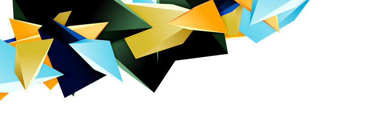 Triangle mosaic abstract background, 3d triangular low poly shapes. Geometric vector illustration for covers, banners, flyers and posters and other