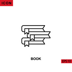 Icon book. Outline, line or linear vector icon symbol sign collection for mobile concept and web apps design.