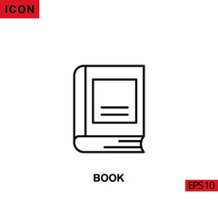 Icon book. Outline, line or linear vector icon symbol sign collection for mobile concept and web apps design.
