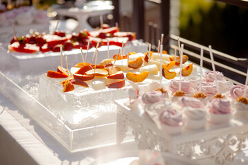 sweet table desserts fruit champagne
