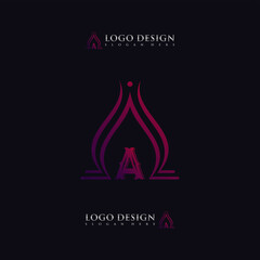 Custom Letter A logo design monogram template elements