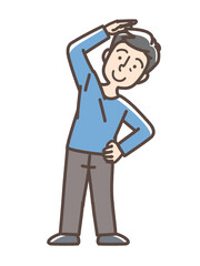 ストレッチする男性