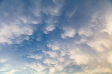 Clouds in the sky after a tornado.