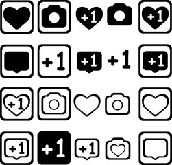 set of icons for social media
