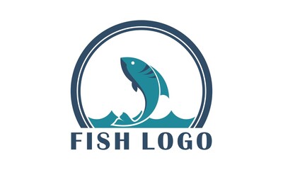 Fish illustration vector logo design