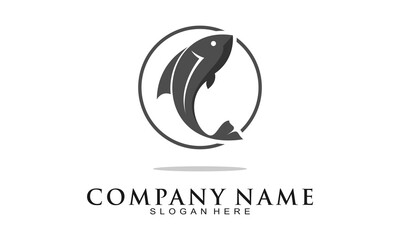 Fish illustration vector logo
