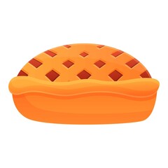 Apple pie food icon. Cartoon of apple pie food vector icon for web design isolated on white background