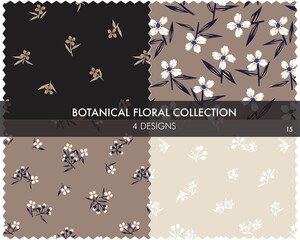 Botanical Floral Seamless Pattern Collection