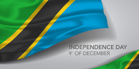 Tanzania happy independence day greeting card, banner with template text vector illustration