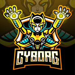 Cyborg mascot. esport logo design