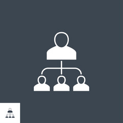 Organization related vector glyph icon. Isolated on black background. Vector illustration.