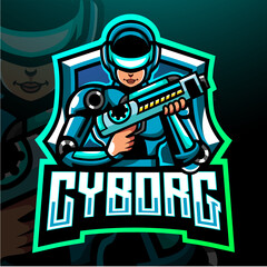 Cyborg mascot. esport logo design