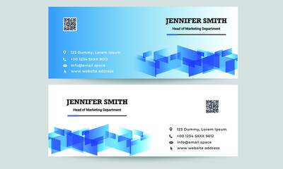 blue glass style professional email signature design vector