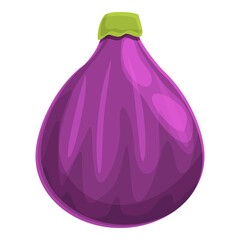 Whole fig icon. Cartoon of whole fig vector icon for web design isolated on white background