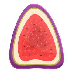 Half fig icon. Cartoon of half fig vector icon for web design isolated on white background