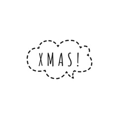 ''Christmas'' Word Lettering Illustration