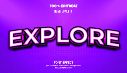 Obraz premium explore text effect. editable font