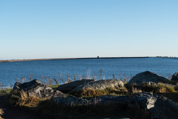 upper reservoir of dlouhe strane water power plant in jeseniky in czechia