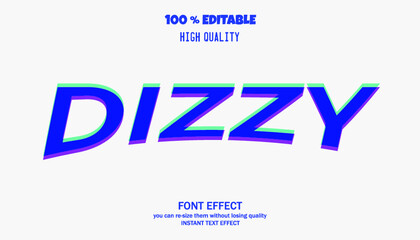 Dizzy text effect. editable font
