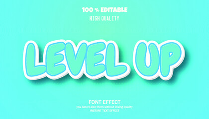 Level up text effect. editable font