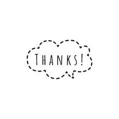 ''Thanks'' Word Lettering