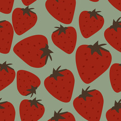 Strawberry ilustration seamless pattern.Great for wrapiing paper,scrapbooking,textile,fabric,greting card.