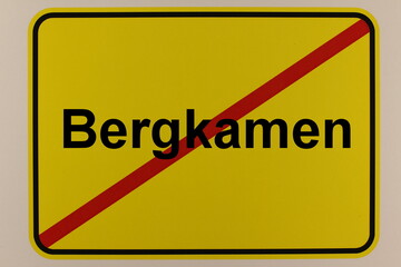 Grafische Darstellung des Ortsausgangsschildes der Stadt Bergkamen