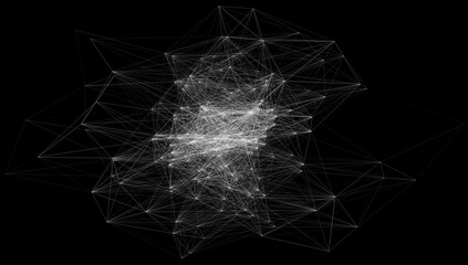 Naklejka premium 3D illustration of geometric cloud connection structure