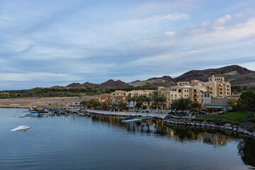 Fototapeta premium Afternoon view of the Lake Las Vegas area