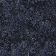 Seamless patterned denim jean for print. High quality illustration. Grungy trendy street wear design. Real detailed denim texture with digital floral pattern overlay. Navy blue deep dark colors.
