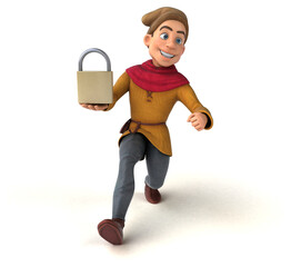 3D Illustration of a medieval historical character
