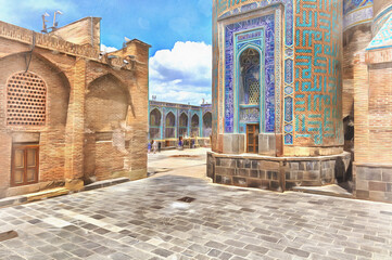 Sheikh Safi-ad-din Ardabili tomb colorful painting
