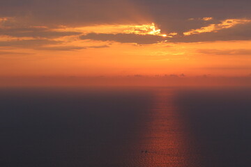 Obraz premium fiery sunset at sea