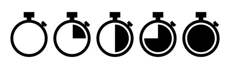 Set of Timer vector icons. Eps10