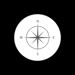 vector icon with compass rose for your design. Vector