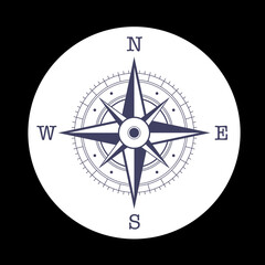 vector icon with compass rose for your design. Vector