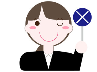 シンプルでかわいいスーツを着たフォーマルな女性の表情イラストシリース