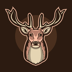deer vector head illustration mascot