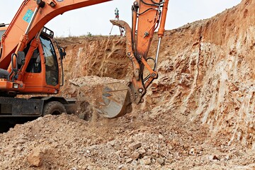 한국의중장비를이용한건설현장모습입니다