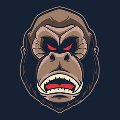 gorilla head vector illustration design